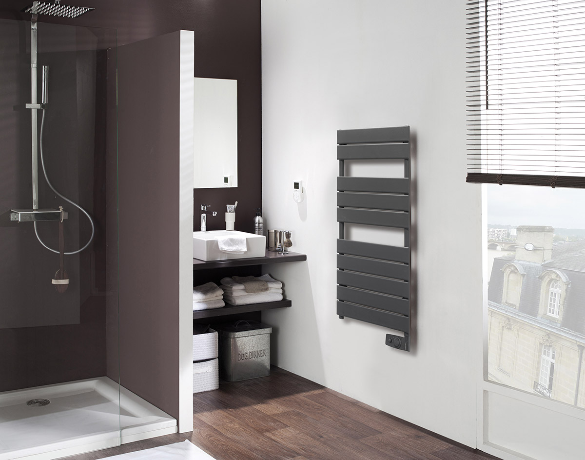 Электрический полотенцесушитель-лесенка Atlantic Adelis Anthracite 500W черный (002240)